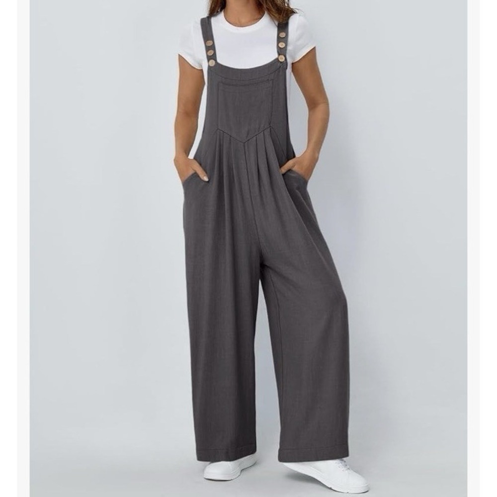 NWT Beach Vacation Relaxed Jumpsuit Overalls Wide Leg GorpCore Granola Girl XL - Picture 14 of 14